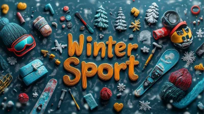 Playful Winter Sports Illustration