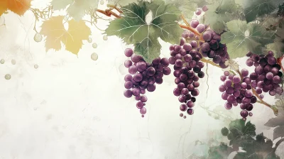 Chinese Painting of Grapes