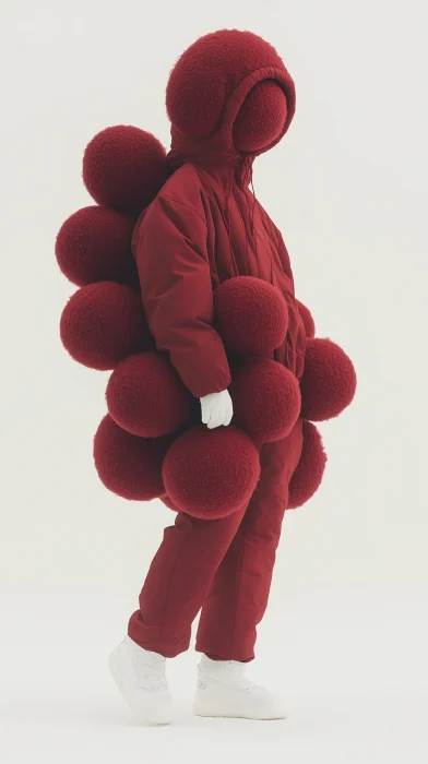 Red Inflatable Jacket Fashion Photoshoot