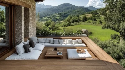 Wooden Terrace with Sofa