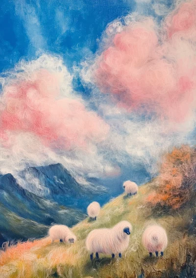 Fluffy Clouds Painting