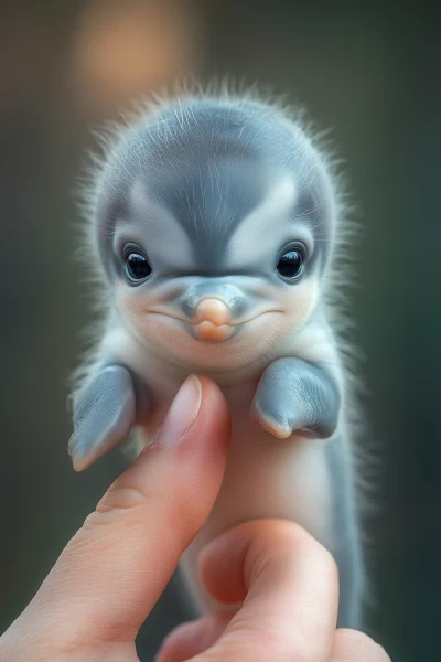 Baby Dolphin on Finger