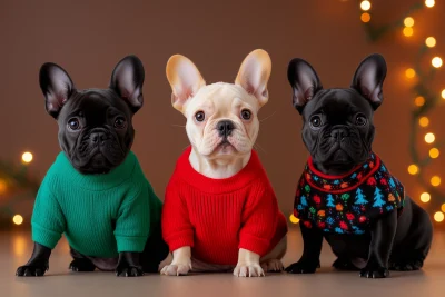 Festive French Bulldogs