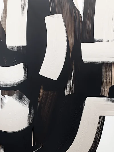 Abstract Black and White Lettering