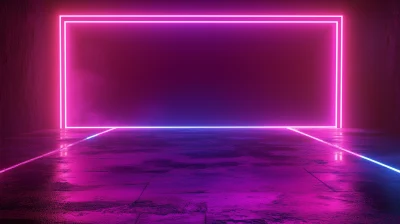 Neon Light Abstract 3D Technology Background