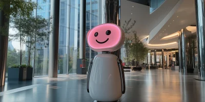 Smiling Robot in Hall