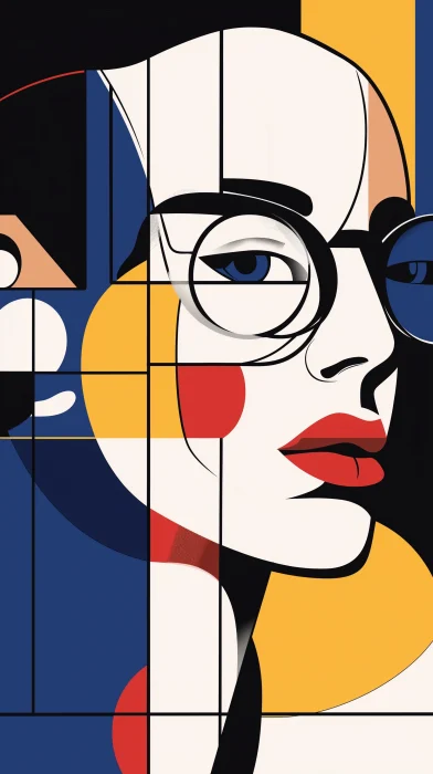 Trendy Mondrian Style Illustration