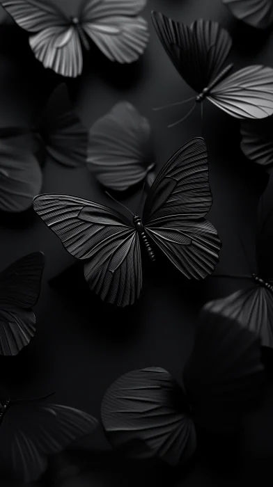 Elegant Black Butterflies