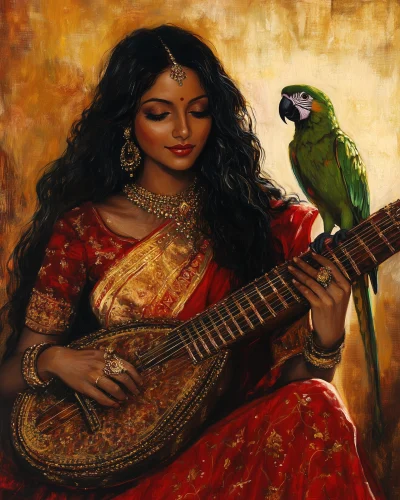 Goddess with Veena