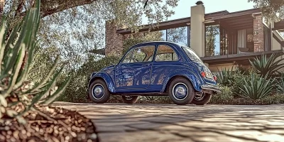 Classic Navy Blue Fiat 500