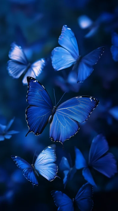 Elegant Dark Blue Butterflies