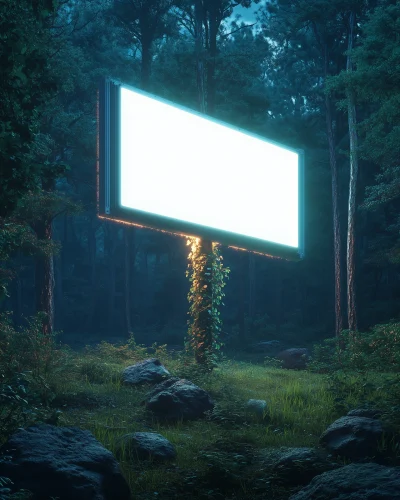 LED Screen in Forest