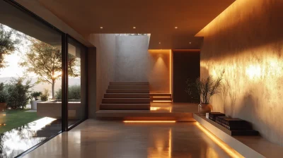 Concrete Luxury House Entryway