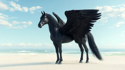 Stunning Black Stallion Pegasus