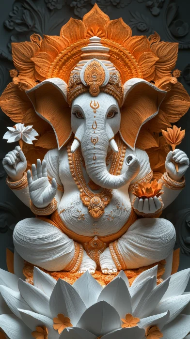 Intricate Paper Ganesha Idol