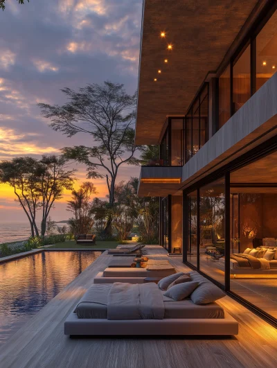 Modern Beach Mansion View