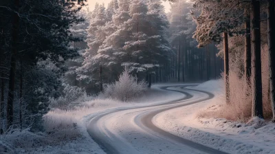 Snow Covered Winter Road