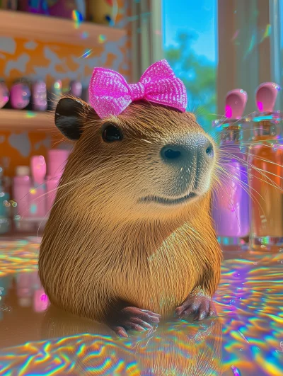 Capybara at Nail Salon