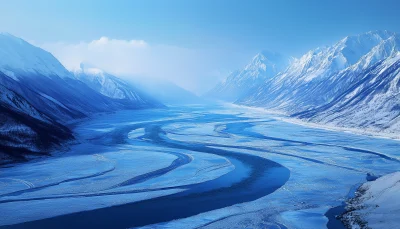 Winter River in Alaska