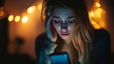 Anxious Woman with Phone