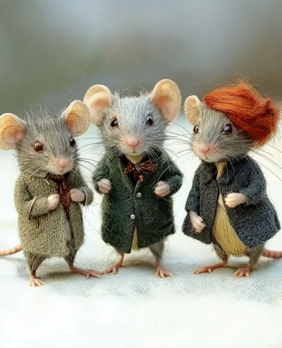 Three Mice in Clothes