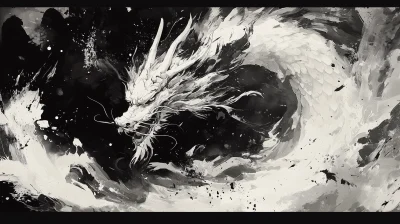 Ink Wash Chinese Dragon