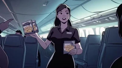 Cabin Crew Serving Snacks