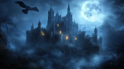 Moonlit Gothic Castle