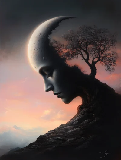 Surrealistic Dreamscape Portrait