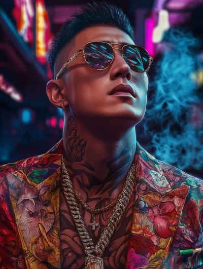 Colorful Asian Gangster