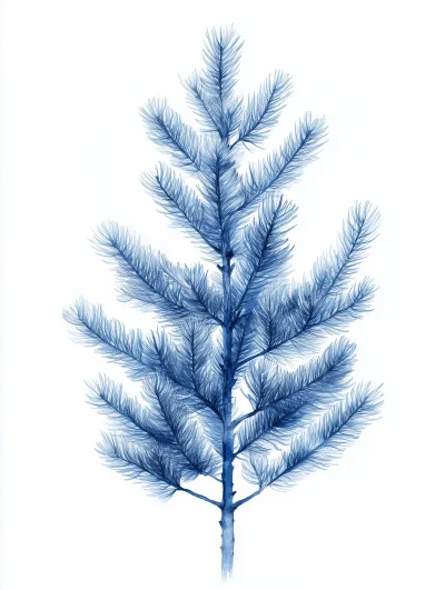 Blue Spruce Sapling Illustration