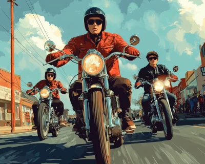 1966 Rock Band on Motorcycles