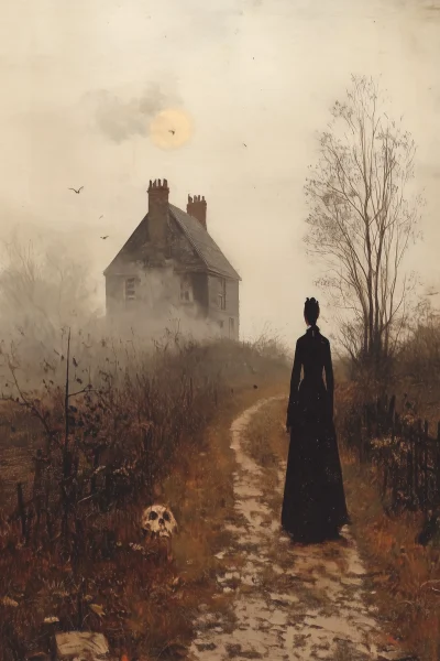 Vintage Gothic Woman Walking