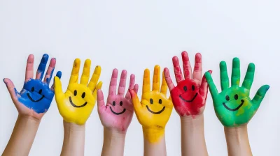 Hands Painted With Smileys