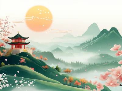 Spring Landscape Illustration