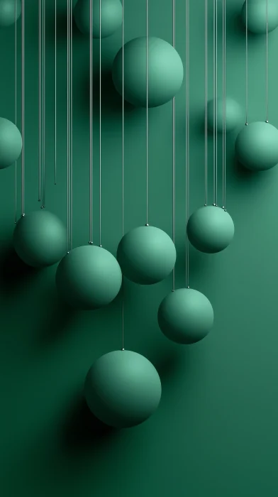 Elegant Green Balls Pattern Wallpaper