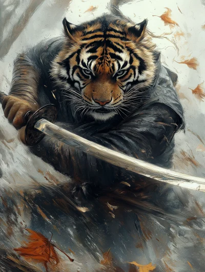 Tiger Warrior on Battlefield