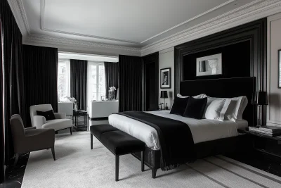 Modern Black and White Bedroom