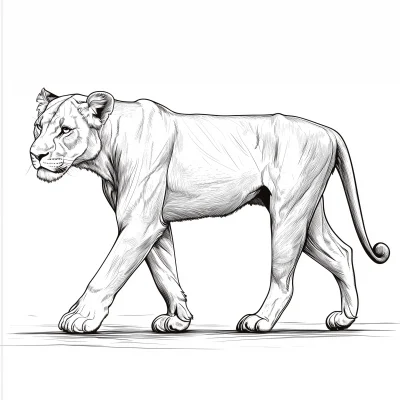 Line Art Lioness