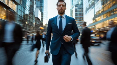 Dynamic Businessman in the City