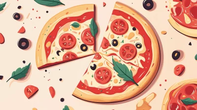 Minimalist Pizza Illustration