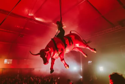 Mechanical Bull Riding at Concert