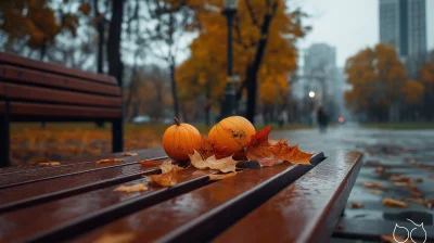 Autumn Leaves in Park