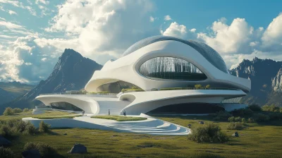 Futuristic White Building