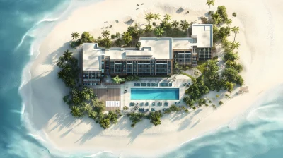 Tropical Beach Hotel Visualization