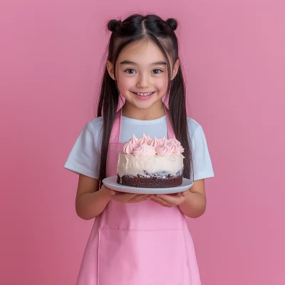 Beautiful Kazakh girl with black hair and elegant hairstyle