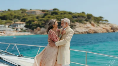 Elderly Indian Couple in Traditional Wear