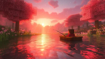 Serene Fishing at Sunset