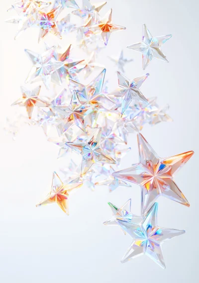 Floating Crystal Glass Stars