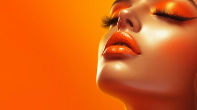 Girl with Orange Makeup